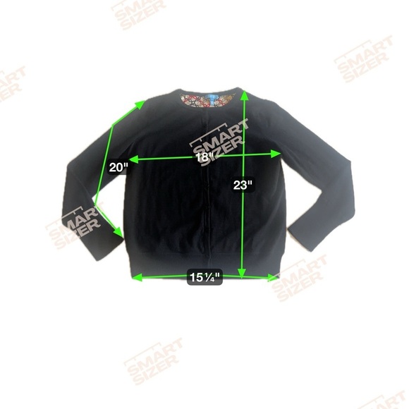 Escada Sport Black Button-Up Cardigan w inside chain design 75% merino wool sz M - Picture 3 of 14